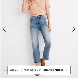 Madewell slim wide-leg crop jeans in Reggie wash
